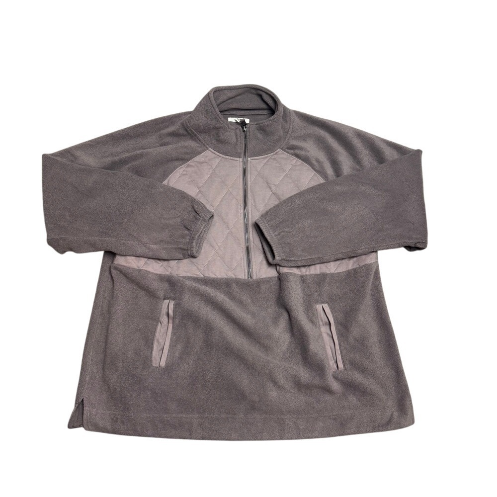 Maurices Women's XXL‎ Purple Quilted 1/2 Zip Fleece Pullover Tunic Sweatshirt